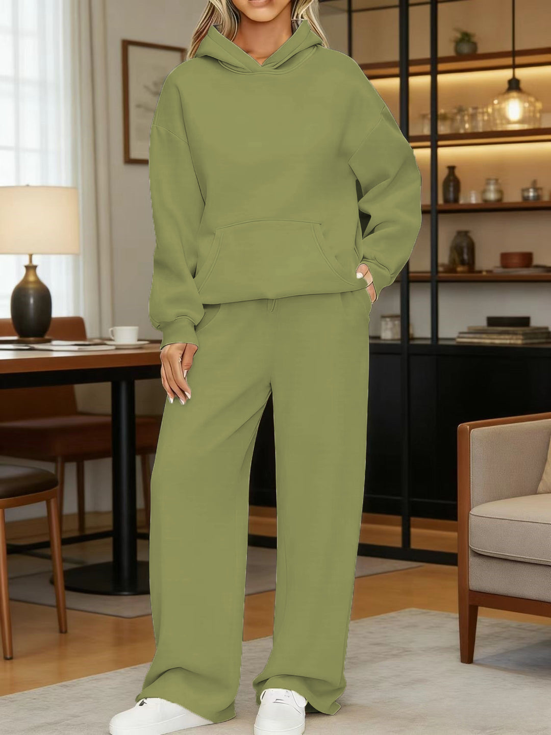 Damen nan kuscheliges Oversize Hoodie und weite Jogginghose Set Drune