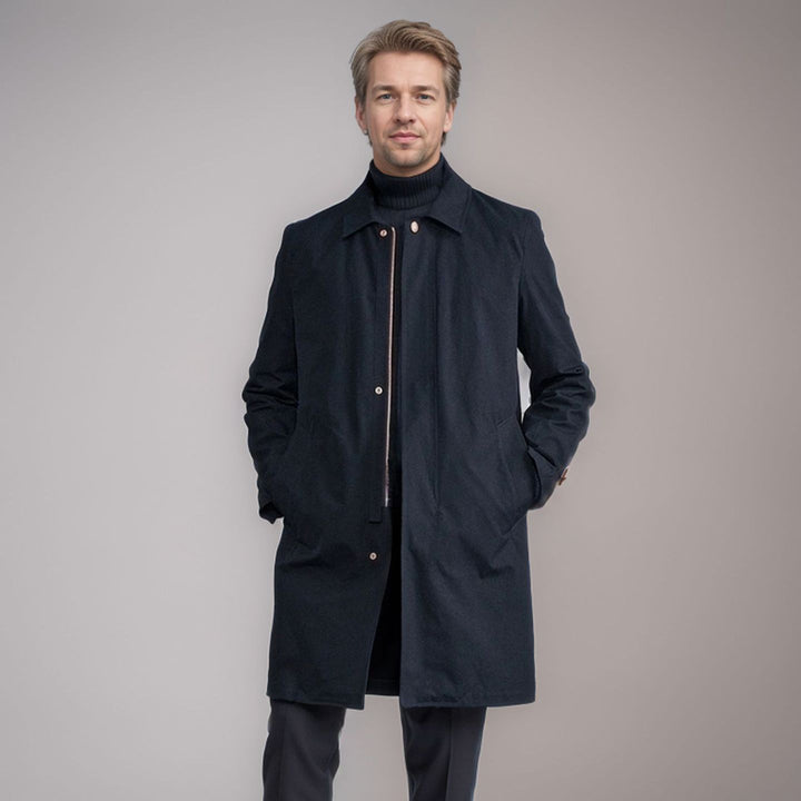 Herren eleganter Übergangsmantel mit praktischen Taschen und modernem Kragen Drune