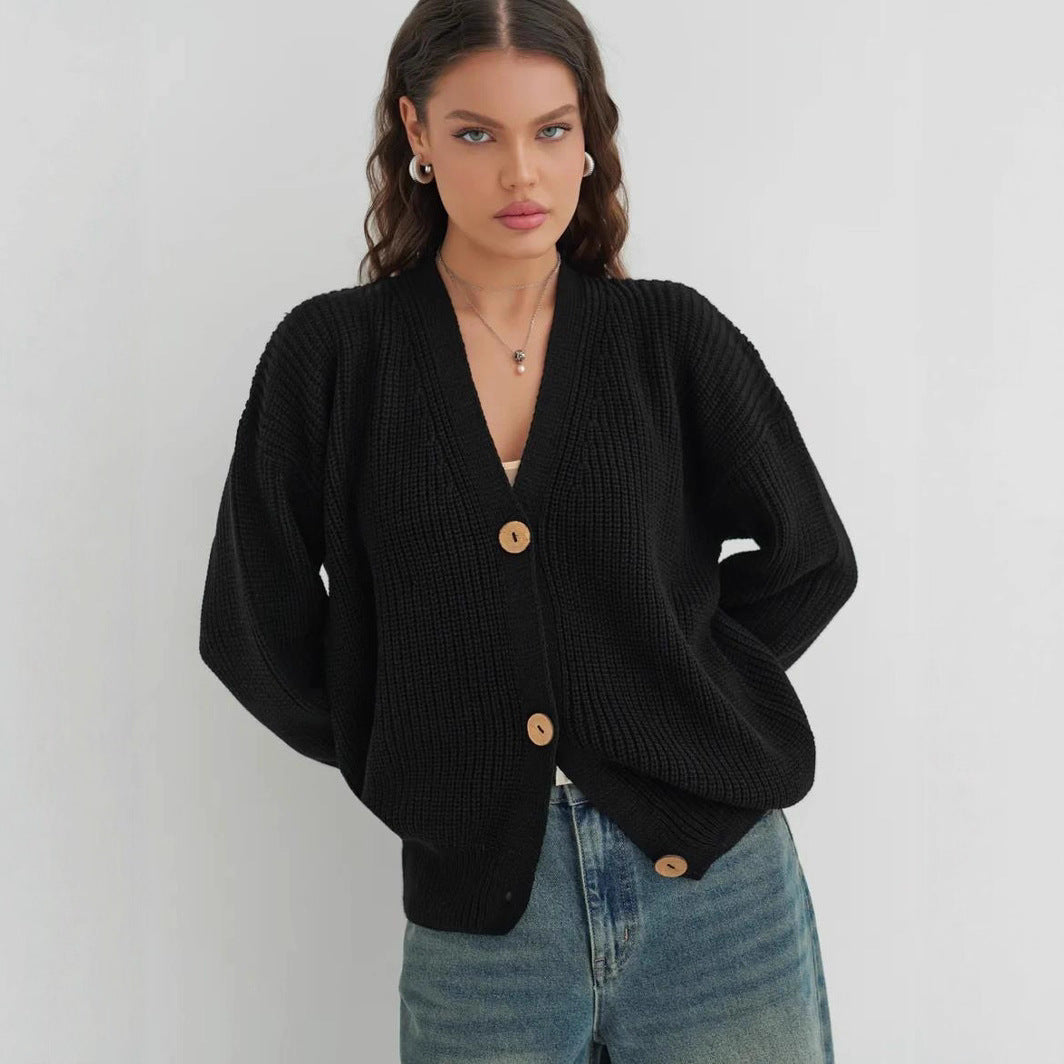 Damen lässiger Strickcardigan Drune