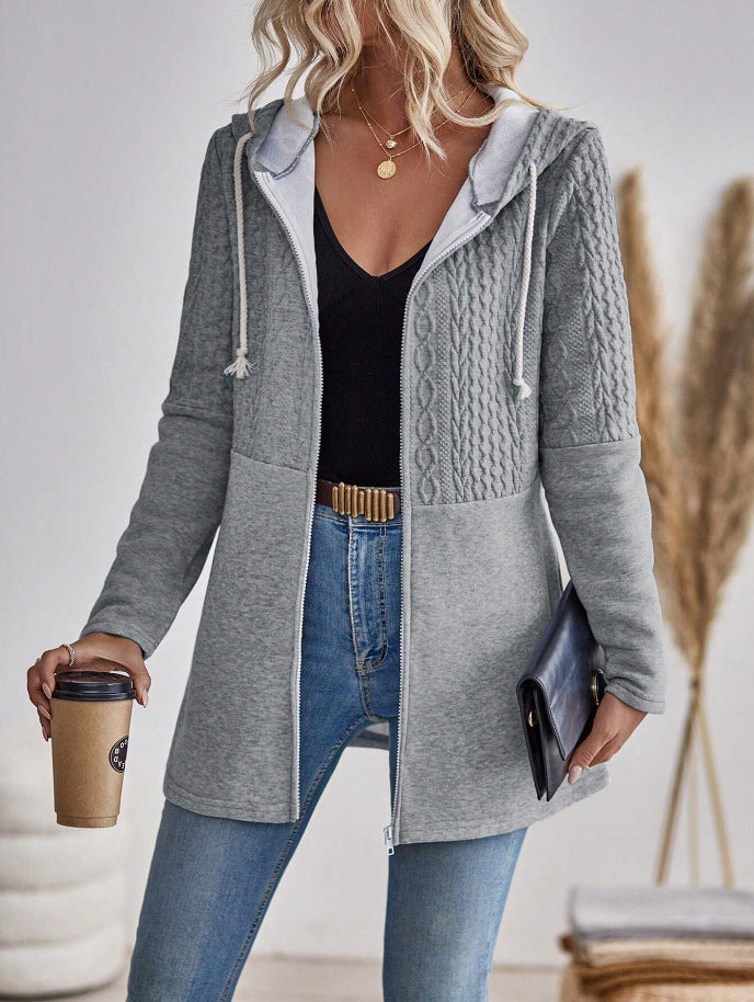 Drune | Damen Kapuzen Sweatshirt mit Reißverschluss