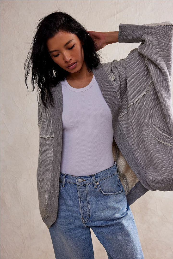 Damen Lässige Oversize Sweatjacke