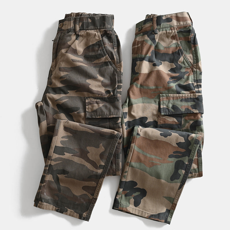 Herren Cargohose im Military-Look mit Mehrfachtaschen und geradem Schnitt Drune