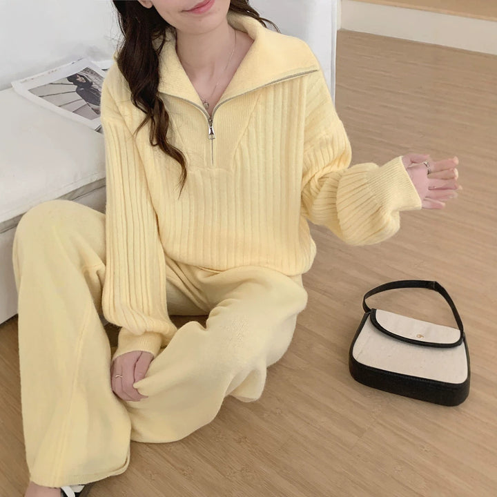 Damen Modischer Pullover mit Reißverschluss Drune