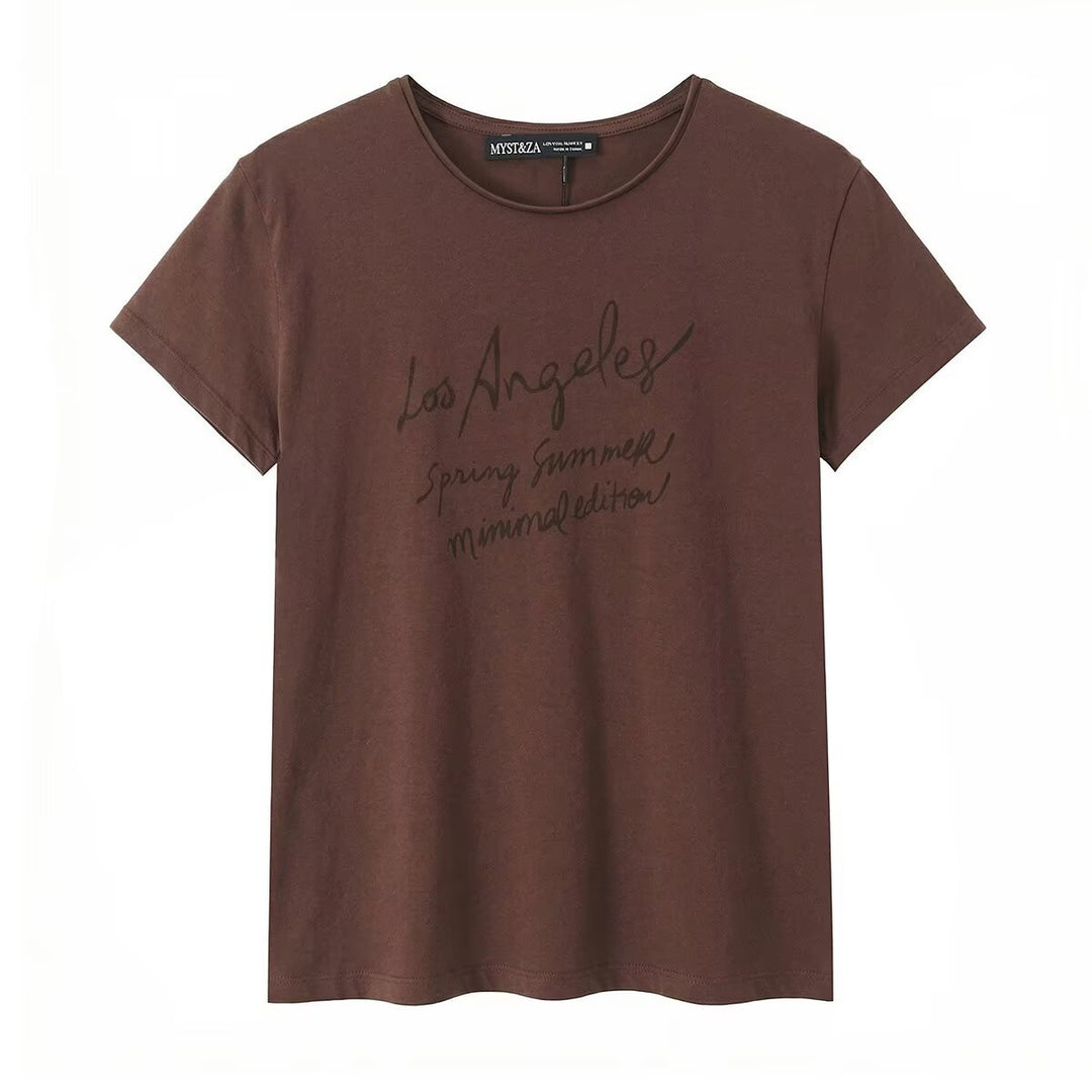 Damen T-Shirt mit minimalistischem Design und exklusivem Druck Drune