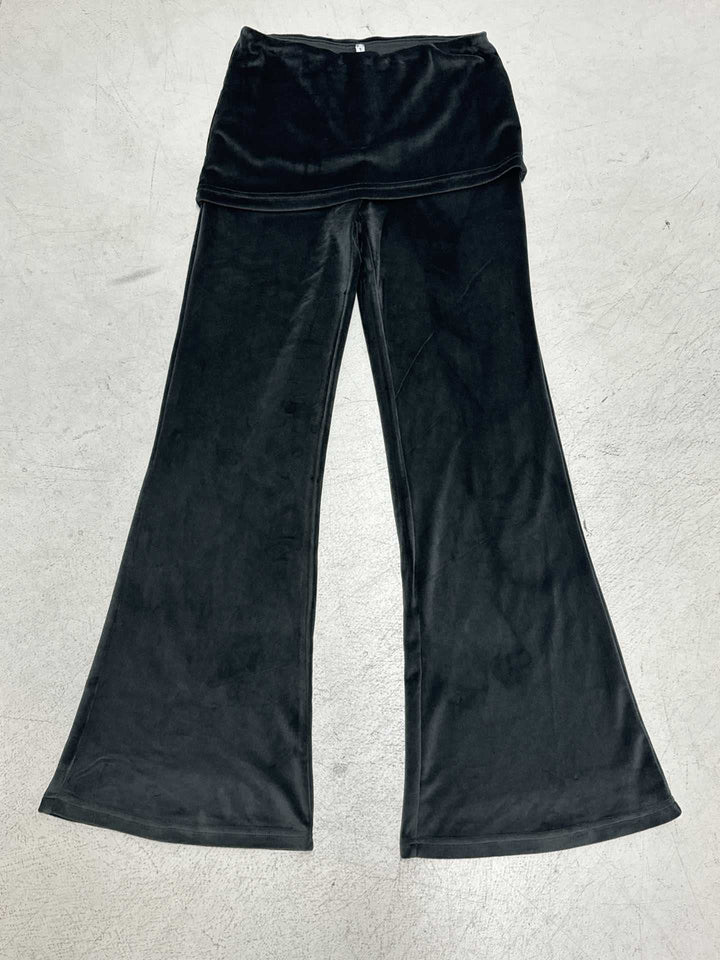 Damen Flared Hose aus weichem Velours Drune