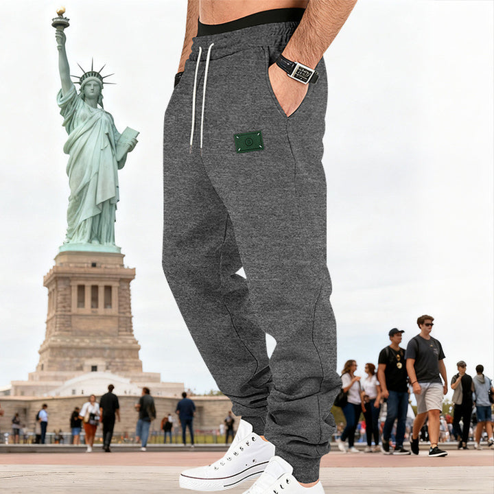 Herren Slim-Fit Sweat-Jogger mit elastischem Bund, Tunnelzug und gerippten Bündchen Drune