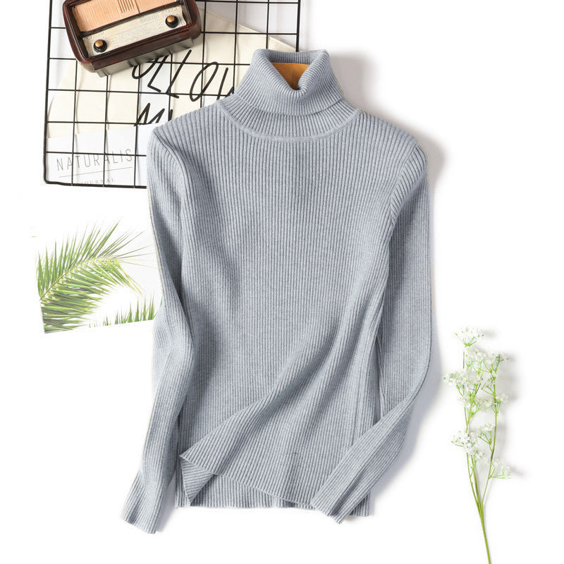 Damen Rollkragenpullover mit feiner Rippstruktur und figurbetonter Passform Drune