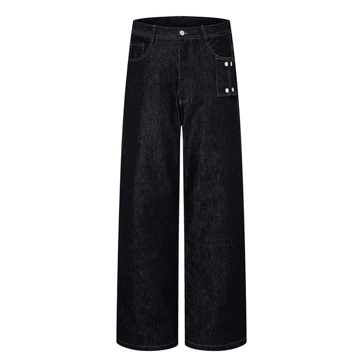 Damen Hochtaillierte Wide‑Leg Jeanshose mit Utility‑Tasche Drune