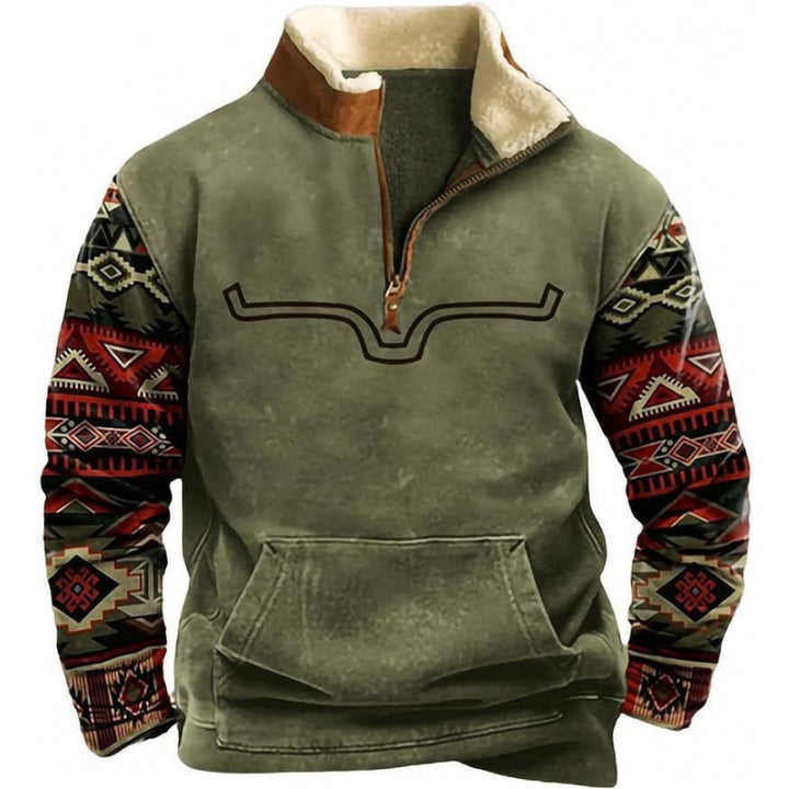 Herren Wärmender Fleece-Pullover mit Stehkragen Drune