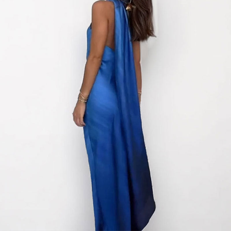 Damen Maxikleid mit elegantem schulterfreiem Design und seitlichem Schlitz Drune