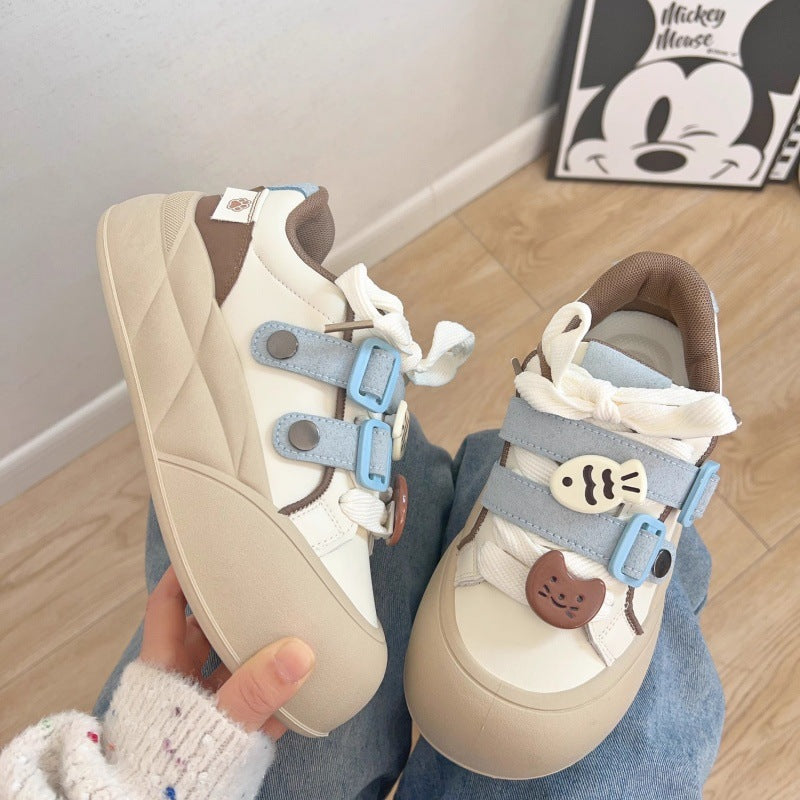 Damen Verspielte Sneakers mit tierischen Applikationen und komfortablem Klettverschluss Drune