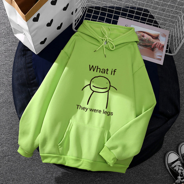 Damen nan Kapuzenpullover mit minimalistischer Grafik, lockerer Oversize-Passform und Kängurutasche Drune