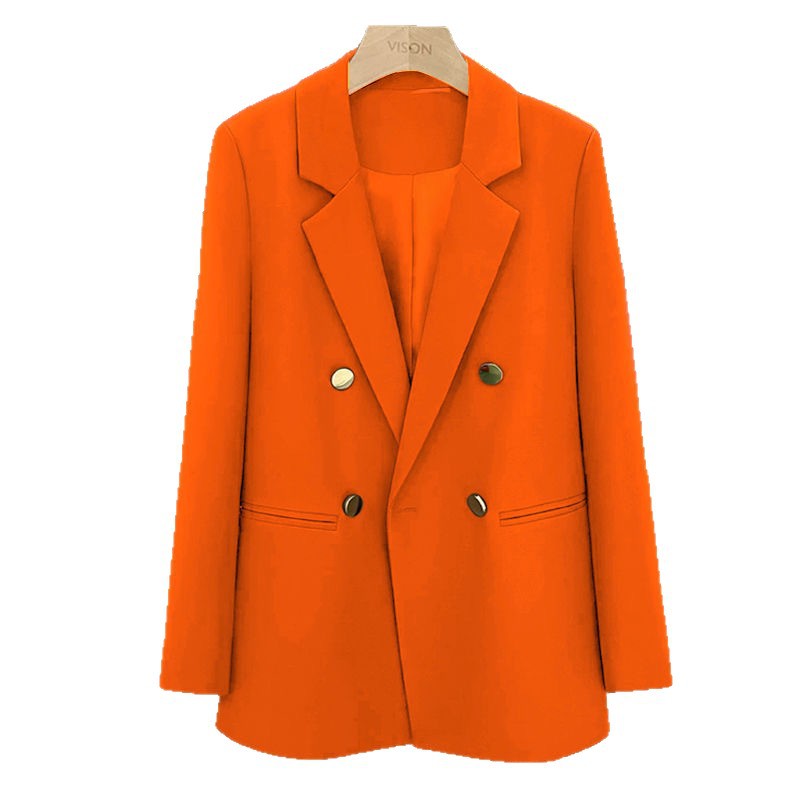 Damen Modischer Doppelreiher Blazer Drune