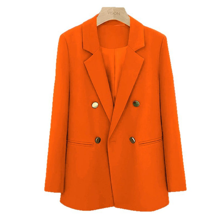 Damen Modischer Doppelreiher Blazer Drune