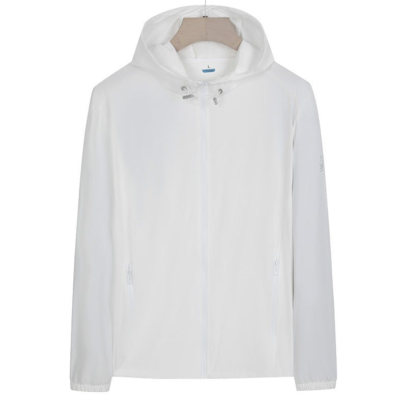 Unisex Leichte wind- und wasserabweisende Kapuzen‑Übergangsjacke mit durchgehendem Reißverschluss, Reißverschlusstaschen & elastischen Bündchen Drune