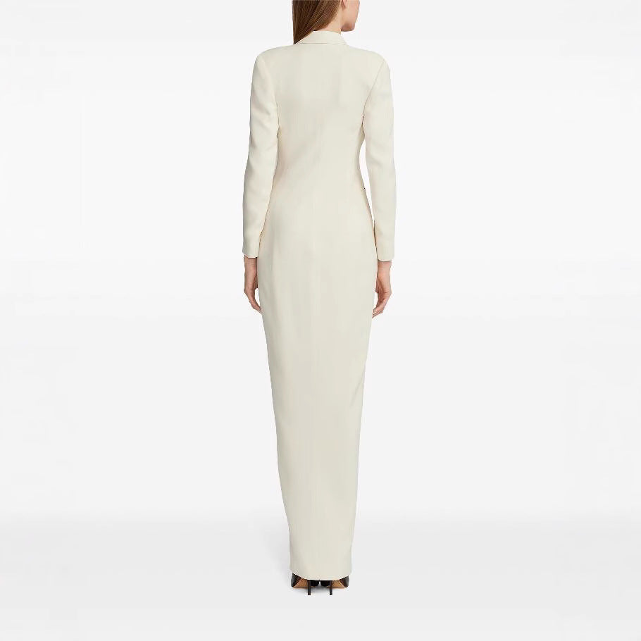 Damen Lange Smokingsakko-Kleid mit tailliertem Schnitt und Beinschlitz Drune