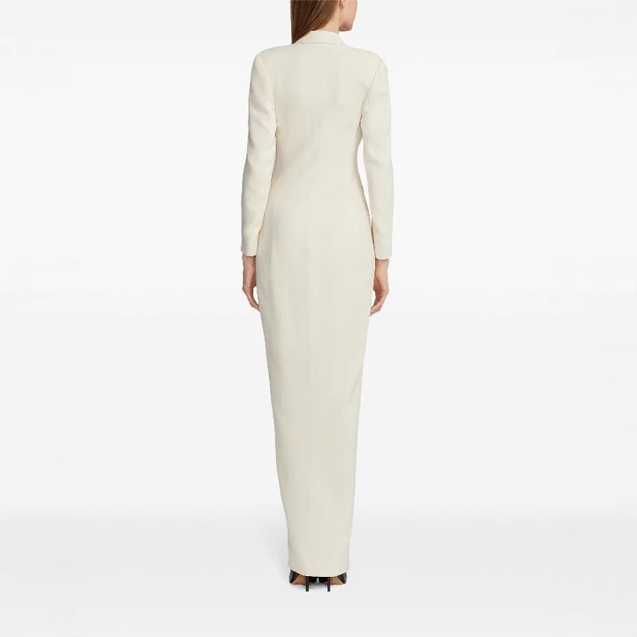 Damen Lange Smokingsakko-Kleid mit tailliertem Schnitt und Beinschlitz Drune