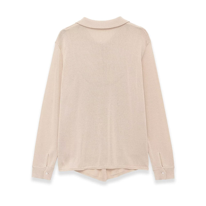 Damen Leichter Strick-Cardigan mit Hemdkragen und Knopfleiste Drune