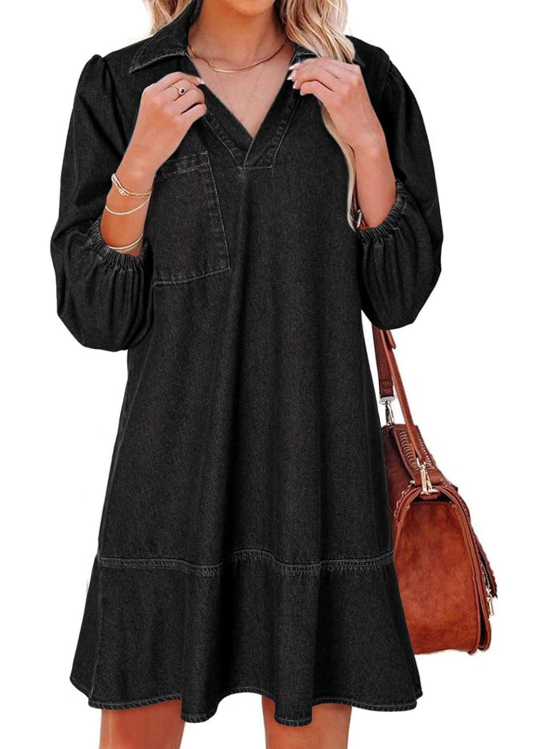 Damen Denim Kleid im lässigen Schnitt Drune