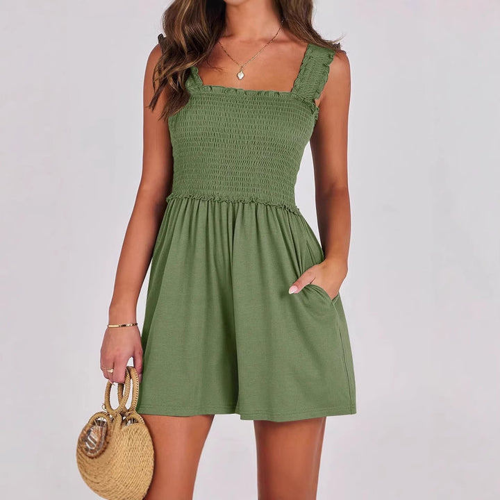 Damen verführerisches Sommerkleid mit Rüschendetails und praktischen Taschen Drune
