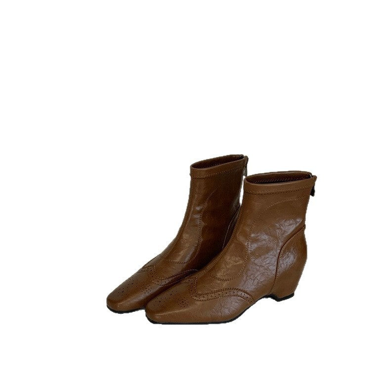 Damen Elegante und bequeme Stiefeletten mit Blockabsatz Drune