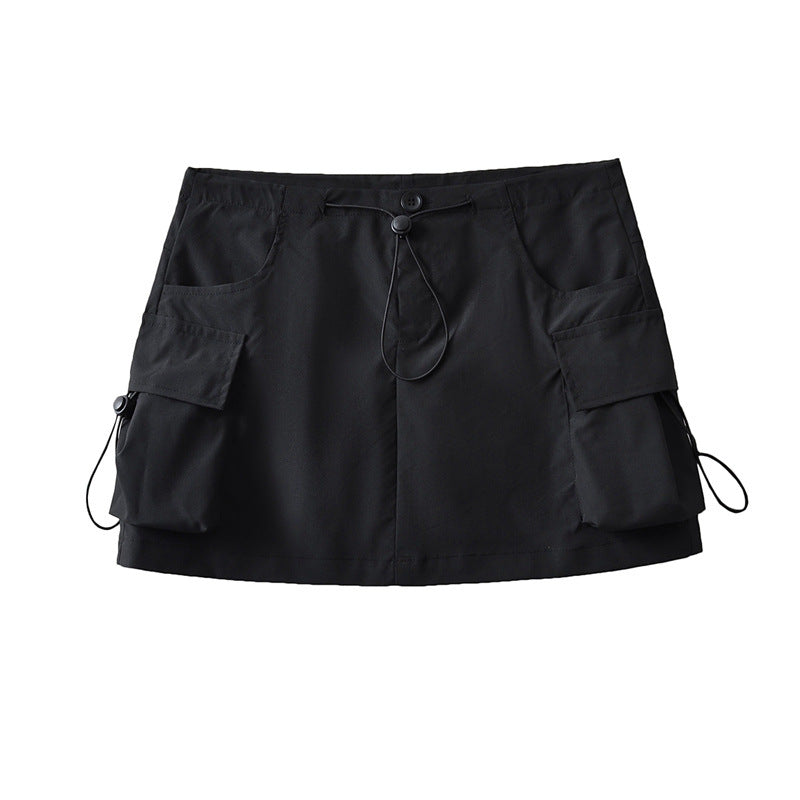 Damen Cargo-Rock mit seitlichen Taschen und verstellbarem Kordelzug Drune