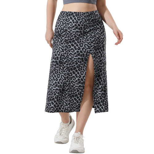 Damen Midirock mit hohem Elastikbund, seitlichem Schlitz und figurumspielender A‑Linie Drune