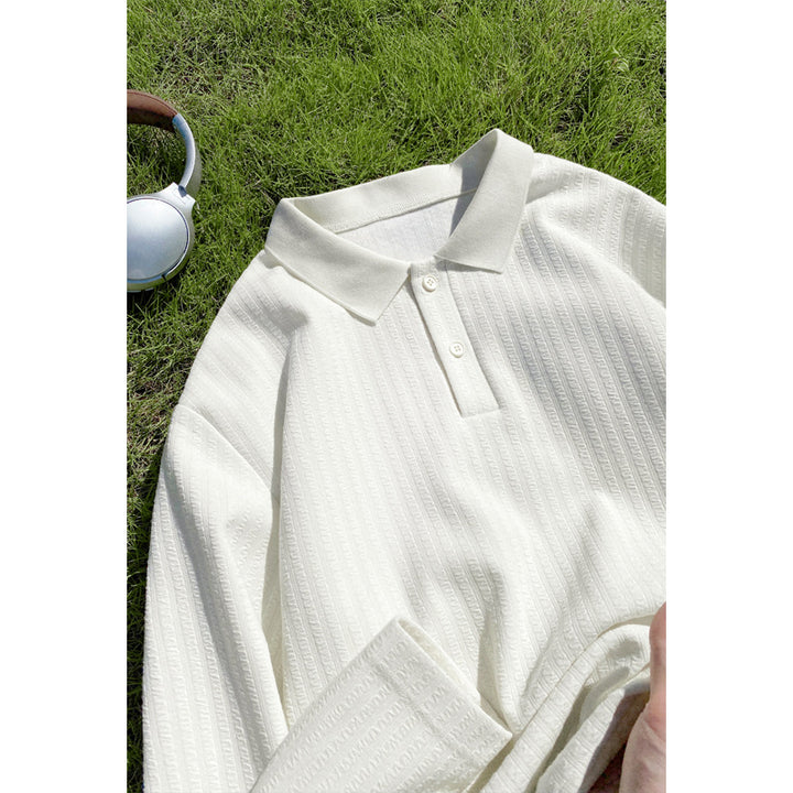 Damen Modisches Oversized Poloshirt mit strukturiertem Design Drune