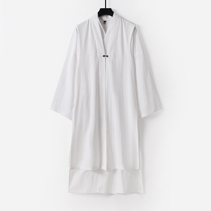 Unisex Langer Oversize-Kimono‑Mantel mit dezentem Knebelverschluss und weiter Silhouette Drune