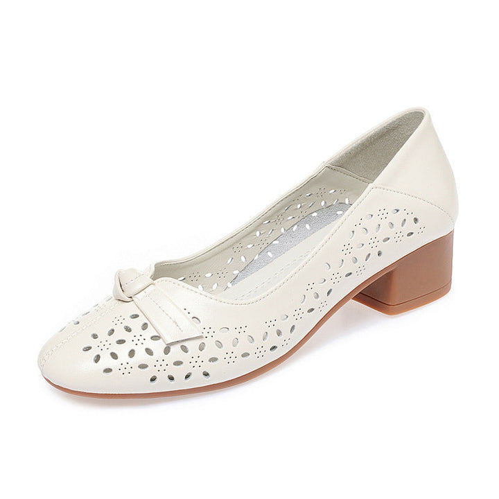 Damen Elegante und luftige Ballerinas mit modischem Lochdesign und komfortablem Absatz Drune