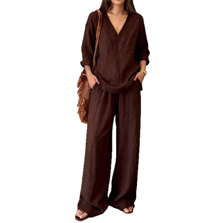 Damen Bequeme Leinen-Hose mit lässigem Schnitt und praktischen Taschen Drune