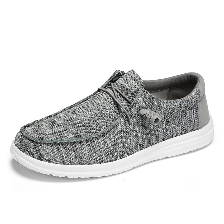 Herren atmungsaktive Mokassin‑Slipper aus Strick mit Memory‑Fußbett und rutschfester EVA‑Laufsohle Drune