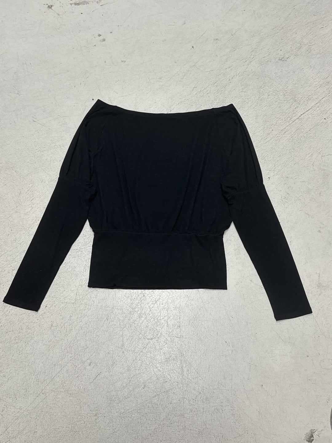 Damen nan schulterfreies Langarmshirt mit tailliertem Komfortbund, gerafften Schultern und figurbetonter Passform Drune