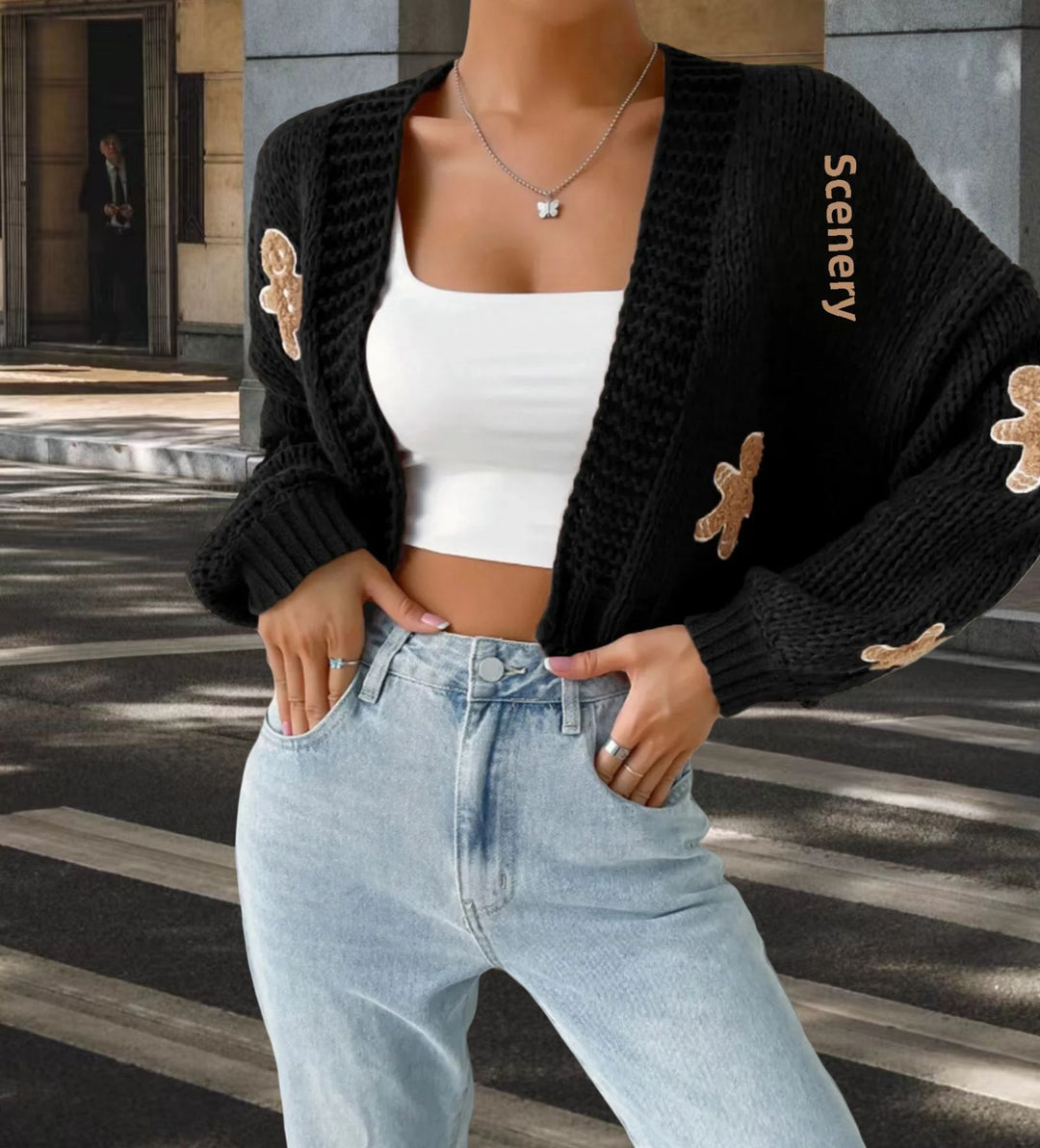 Damen Strickjacke mit verspielten Applikationen Drune