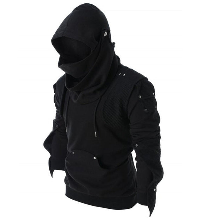 Herren stylischer Hoodie mit innovativem Kragen und praktischen Taschen Drune