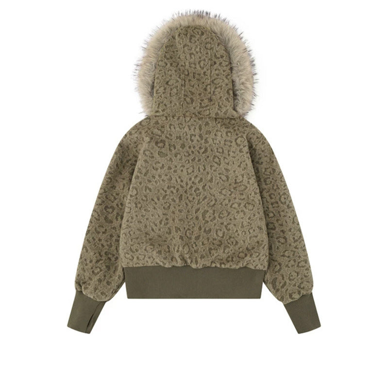 Damen Teddy-Fleece Bomberjacke mit Kapuze und Kunstfellbesatz Drune