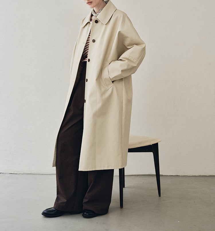 Damen Lange Trenchcoat Drune