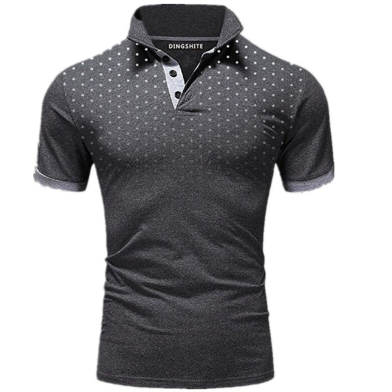 Herren Poloshirt mit modernen Punktdesign und atmungsaktiven Eigenschaften Drune