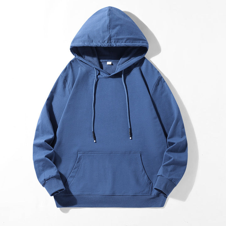 Unisex Oversize Kapuzenpullover aus schwerem Baumwollfleece mit Kängurutasche und verstellbarem Tunnelzug Drune