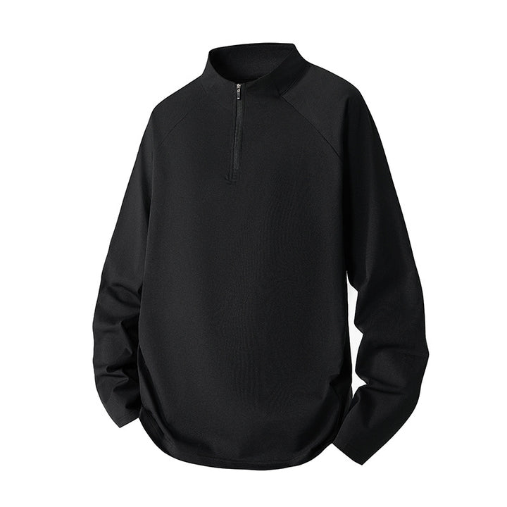 Herren Minimalistisches Halbzip-Sweatshirt mit technischem Jersey und verlängertem Saum Drune