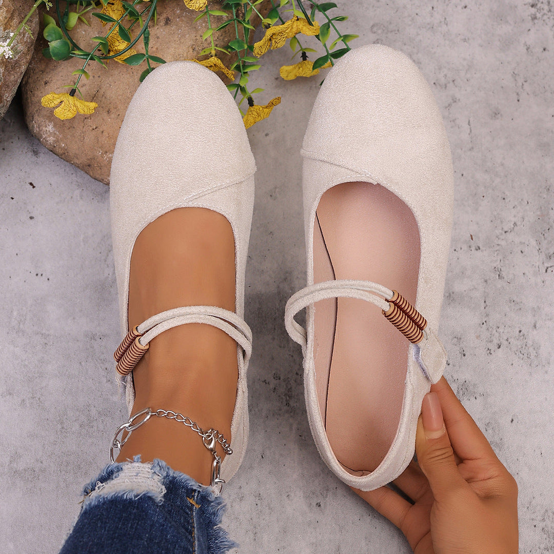 Damen Ballerinas mit verstellbarem Riemen Drune