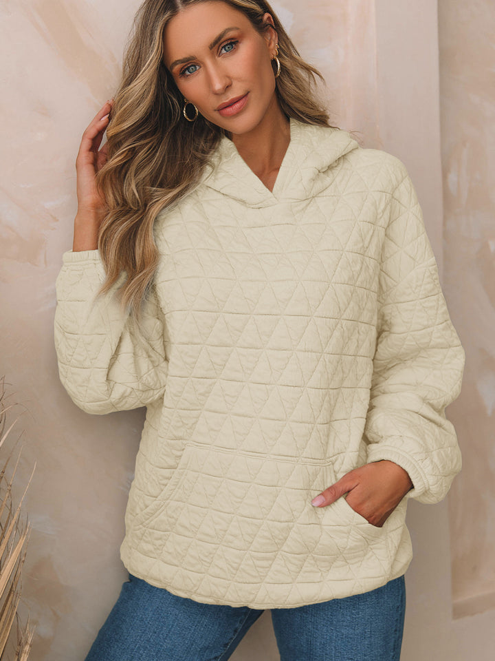 Damen Gepolsterter Stepp-Kapuzenpullover mit Kängurutasche Drune