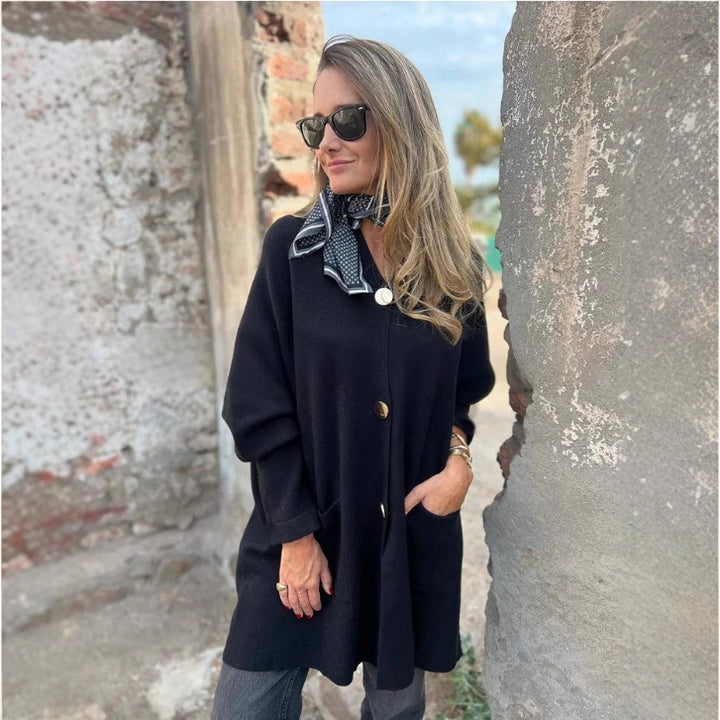 Damen Strickjacke mit praktischen Taschen und elegantem Knopfdetail Drune