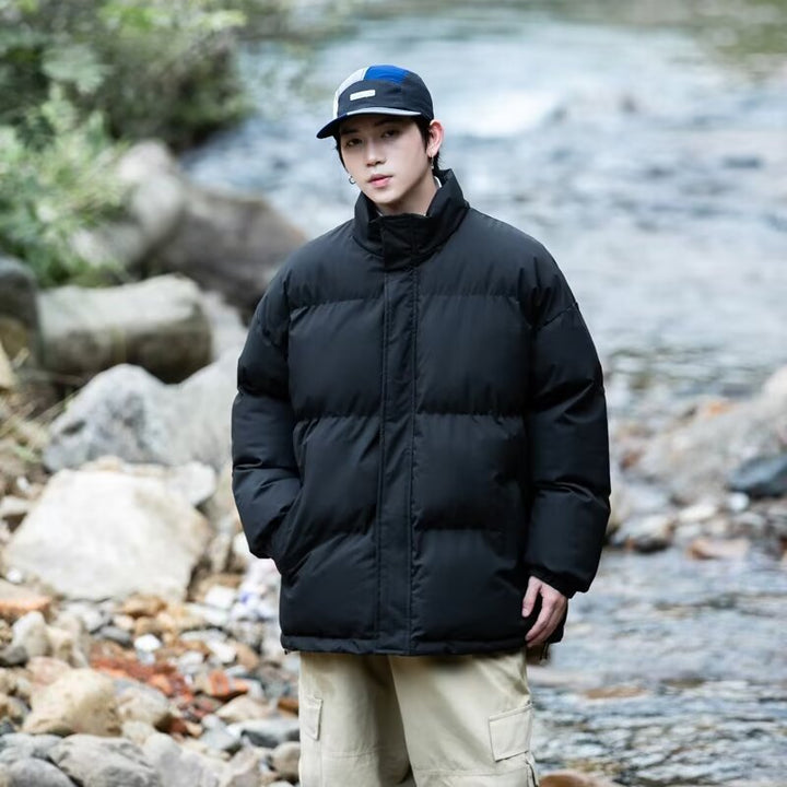 Herren gesteppte Outdoor-Jacke mit hohem Kragen und isolierender Füllung Drune