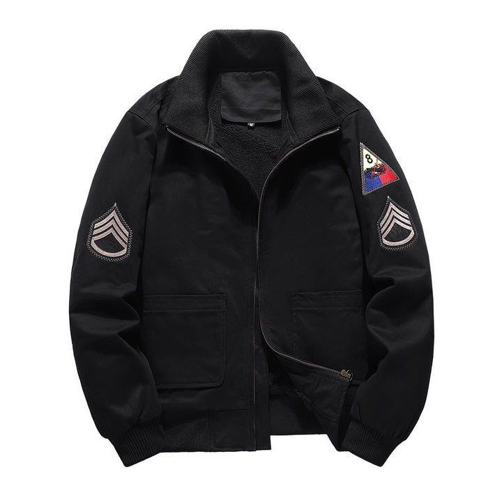 Herren Piloten-Blouson mit Sherpa‑Futter und auffälligen Aufnäher‑Details Drune