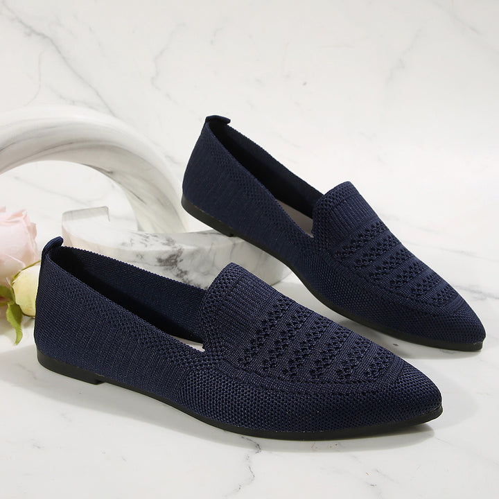 Damen Slipper mit atmungsaktivem Strickmaterial Drune