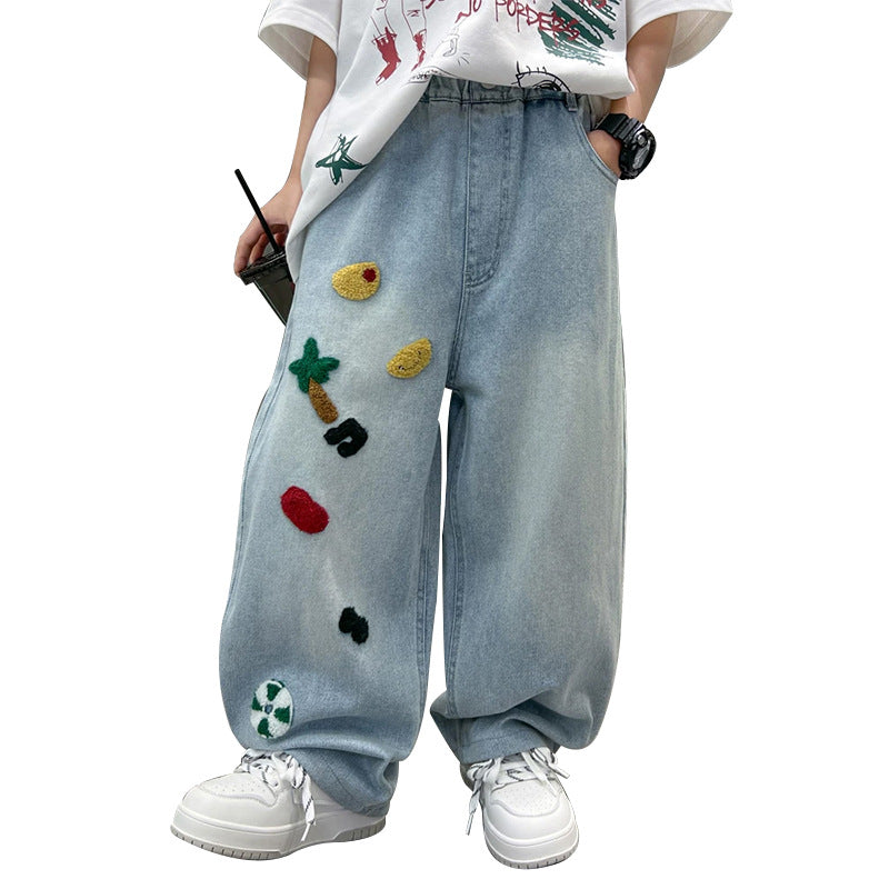 Unisex lässige Jeans mit einzigartigen Stickereien Drune