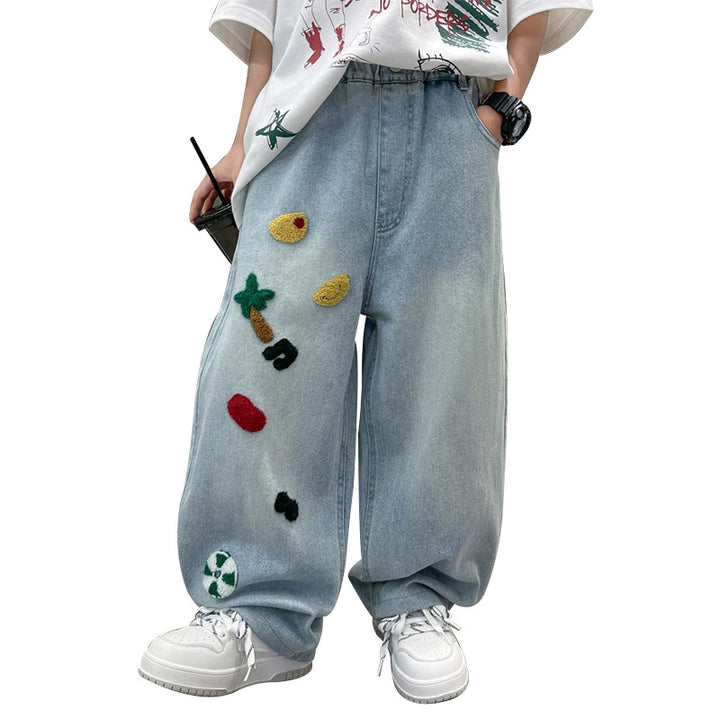 Unisex lässige Jeans mit einzigartigen Stickereien Drune