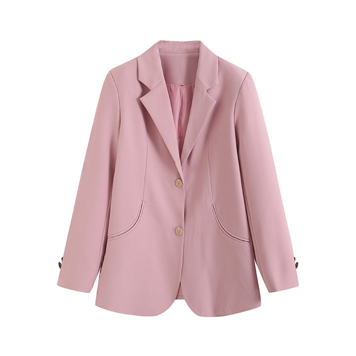 Damen elegante Blazerjacke mit strukturiertem Schnitt und praktischen Taschen Drune