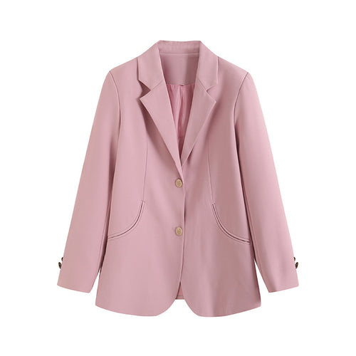 Damen elegante Blazerjacke mit strukturiertem Schnitt und praktischen Taschen Drune